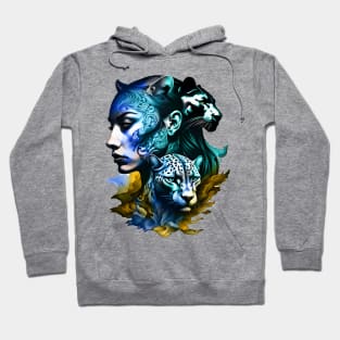 The Allure of the Leopard with a Fabled Female Visage Hoodie